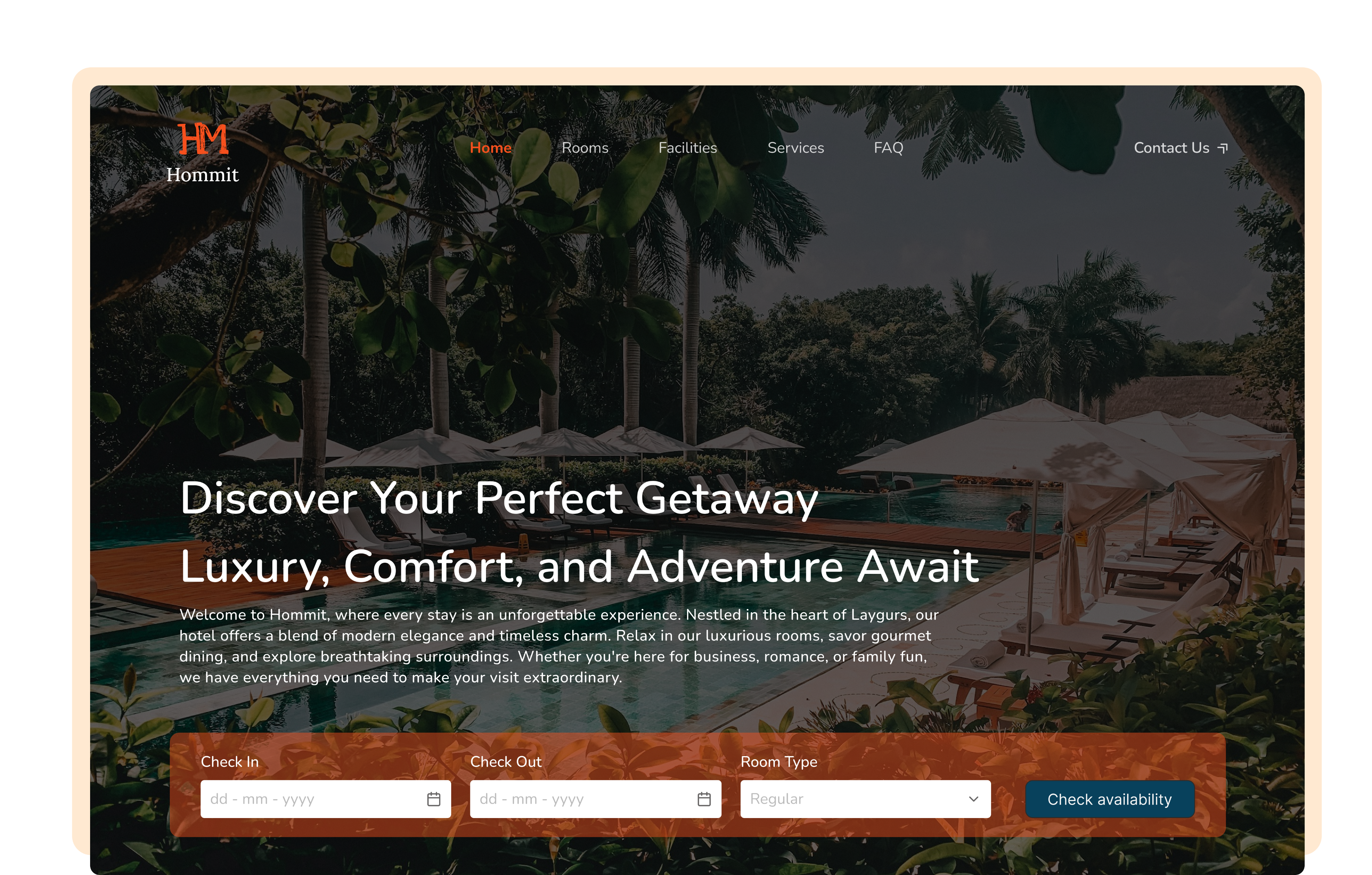 Hammiot Hotel Landing Page