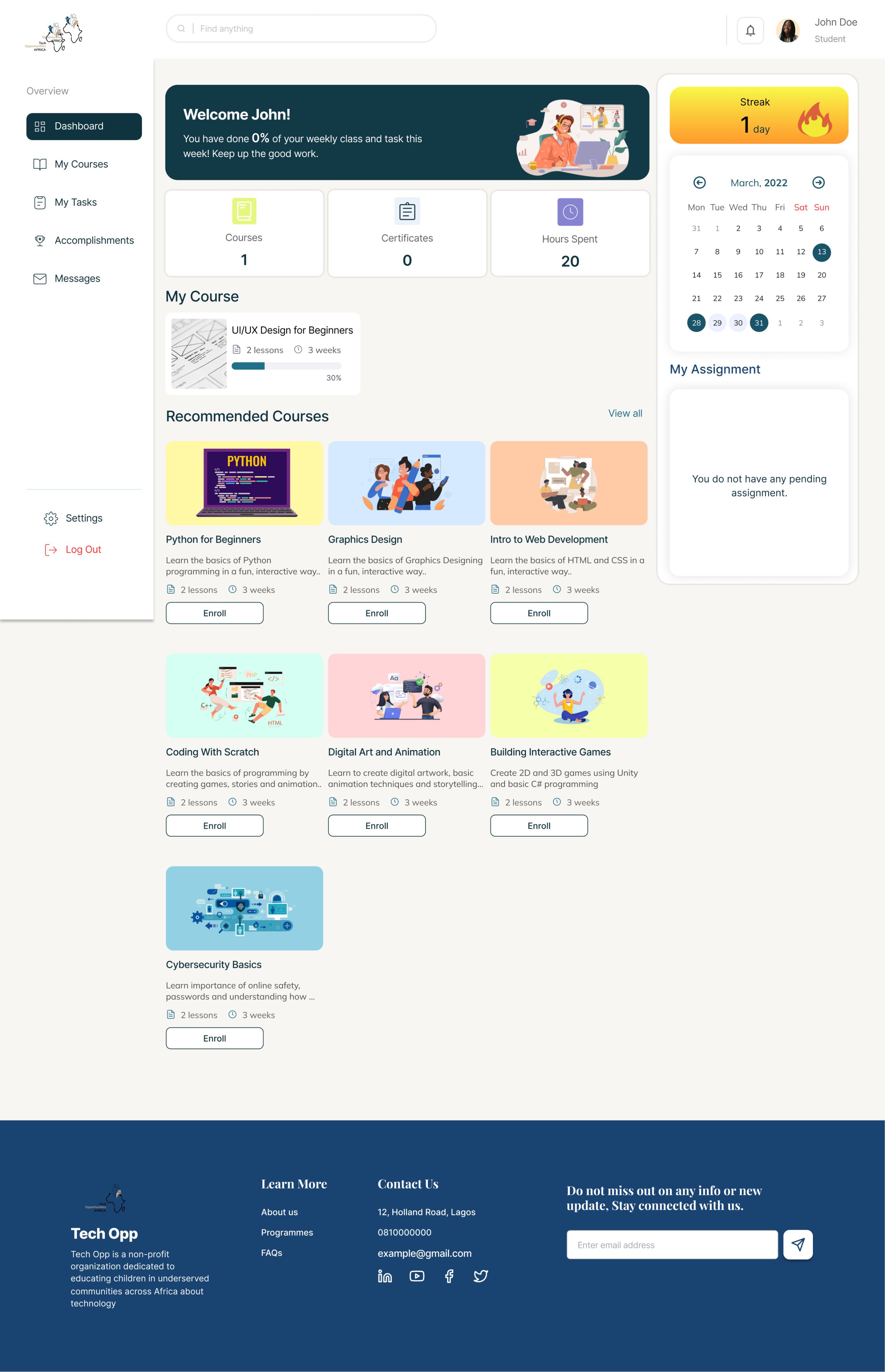 Tech Opp E-Learning Platform